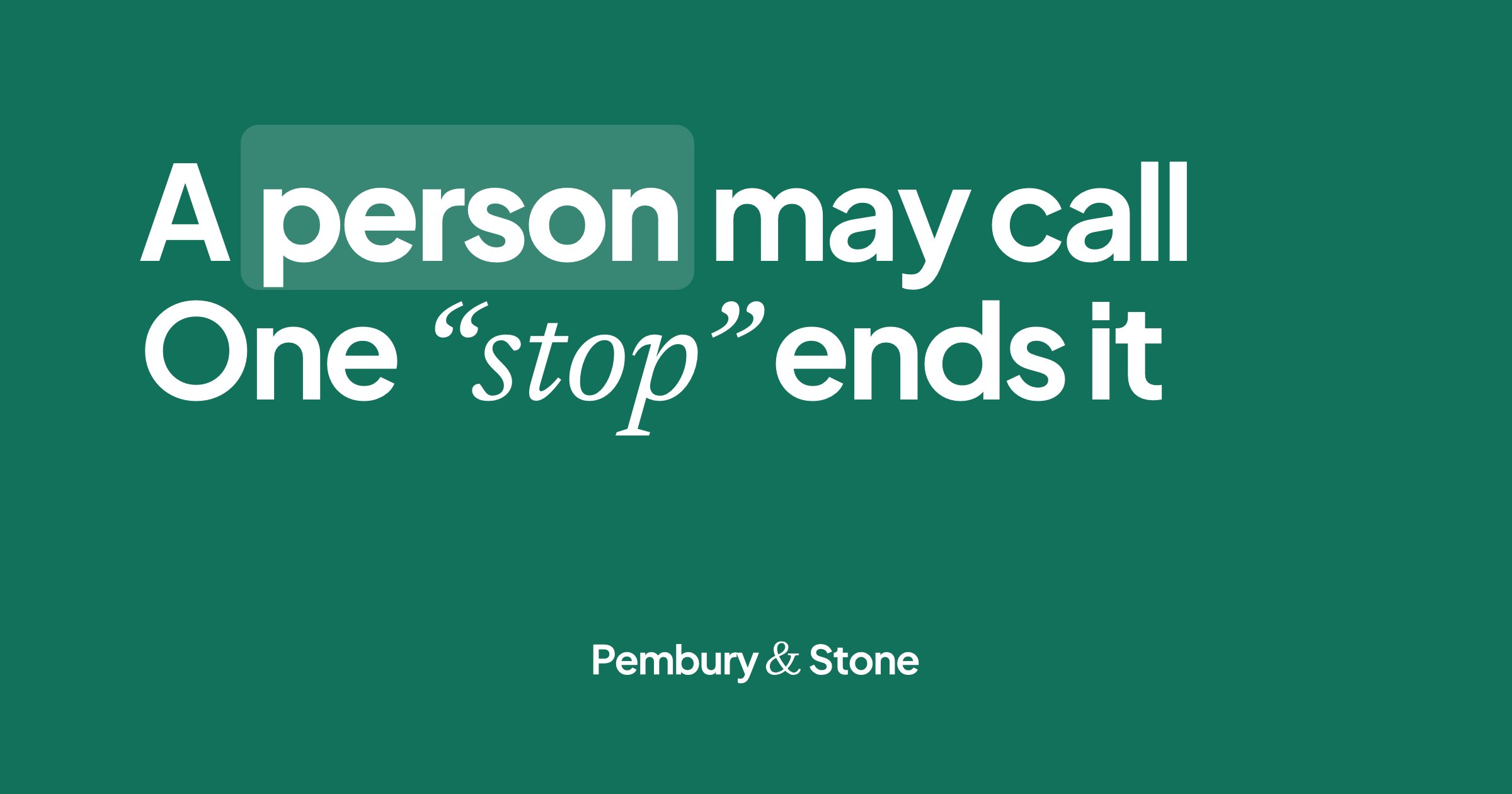 Green card reading 'A person may call. One stop ends it': the core rule for live sales calls in Malta.