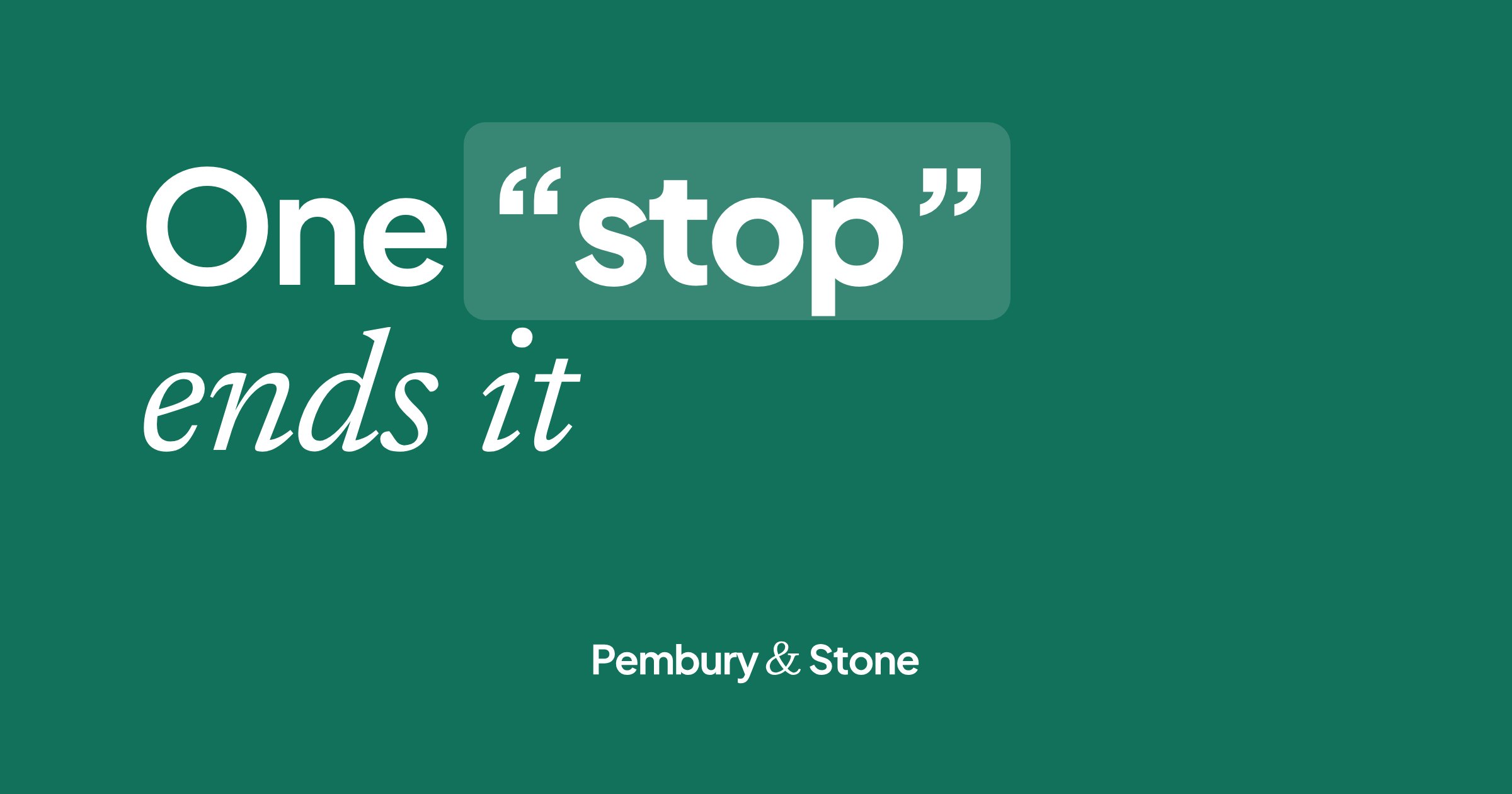 Green card reading 'One stop ends it': when a customer asks to stop messages, they stop the same day.