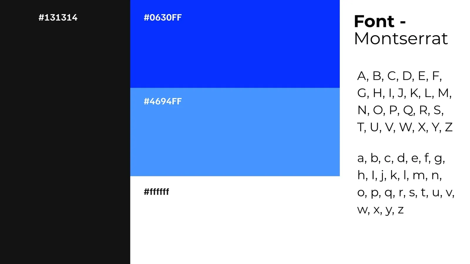 Cleats Hub colours, black, two blues and white, and the Montserrat font