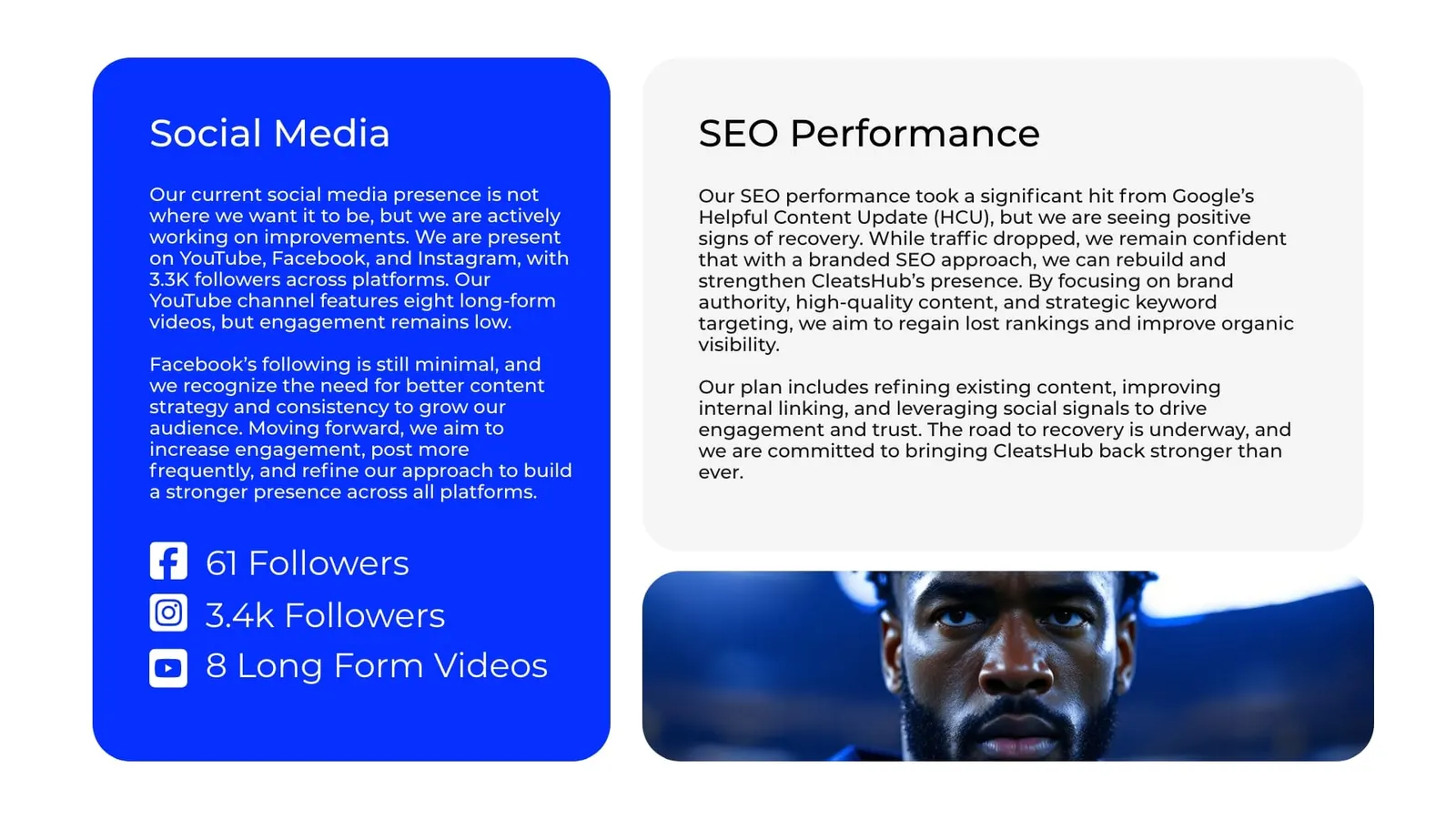 Cleats Hub social media and search summary