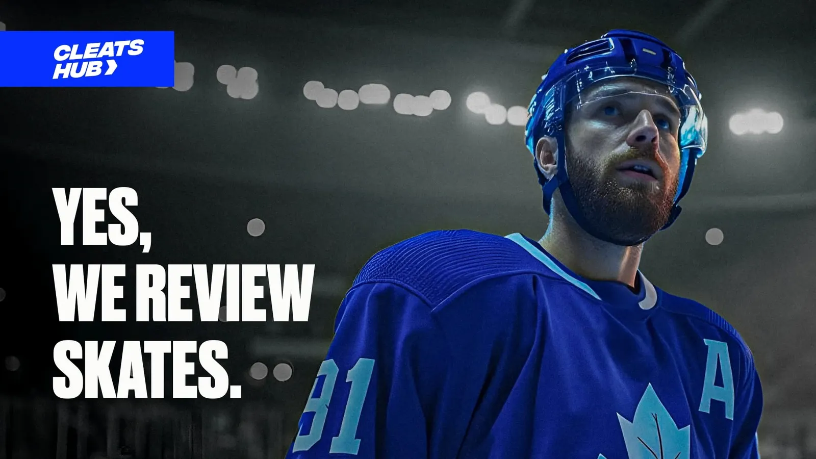 Cleats Hub advert: an ice hockey player with the line ‘Yes, we review skates.’