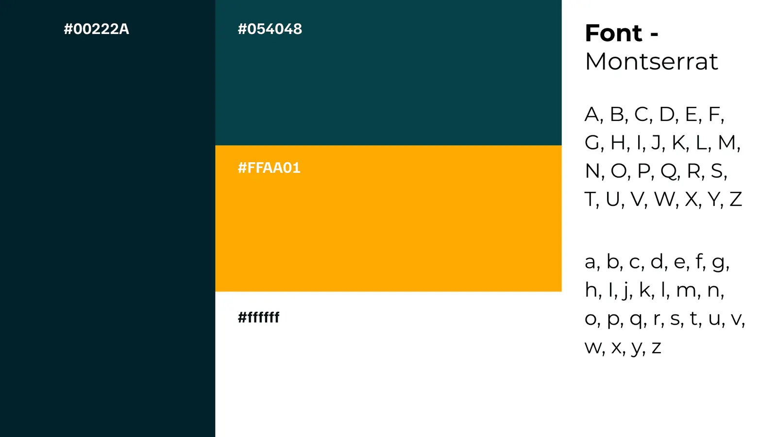 Re-life colours, navy, dark green, orange and white, and the Montserrat font