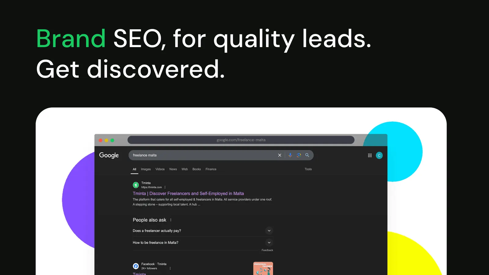 Brand SEO, for quality leads: Tminta in Google search results