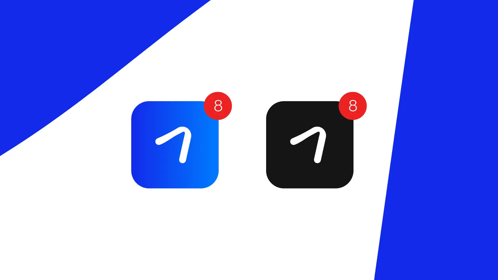 Xjismu app icons in blue and black with a notification badge
