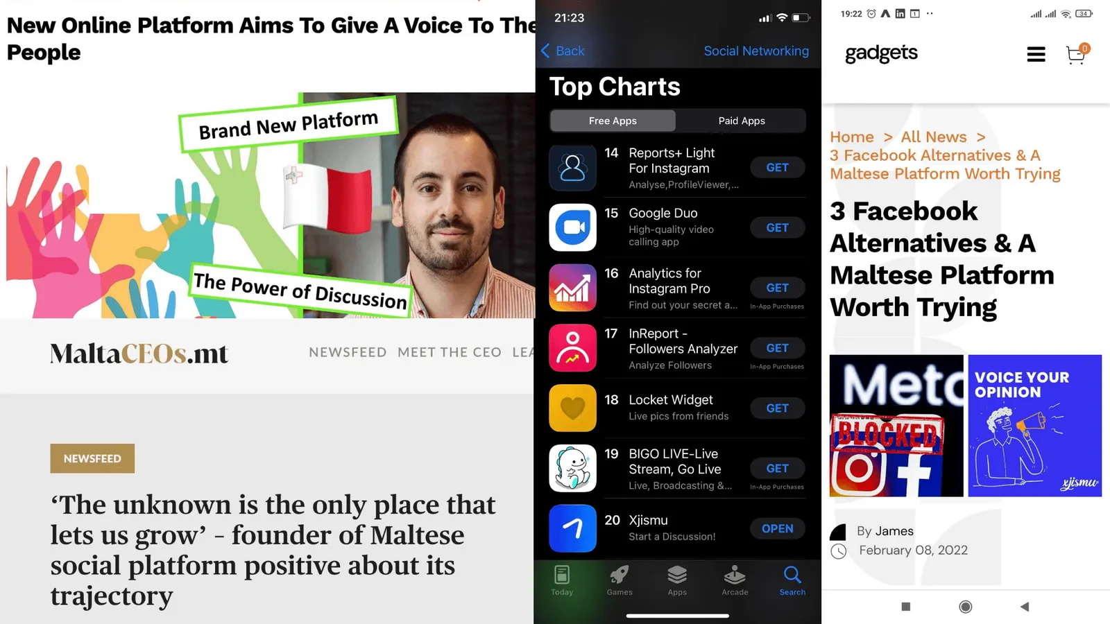Press and the App Store: a MaltaCEOs article, the App Store top charts and a tech news piece